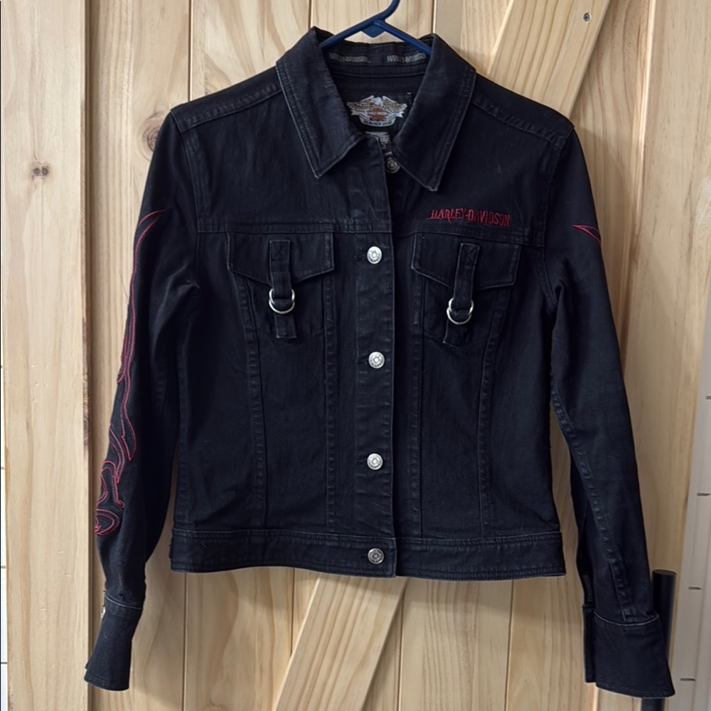 Harley-Davidson Black Jean vintage Jacket Classic Style